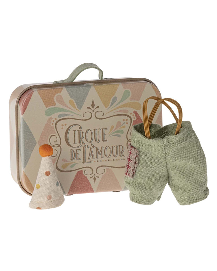Little maileg play clown clothes in suitcase for little brother mouse