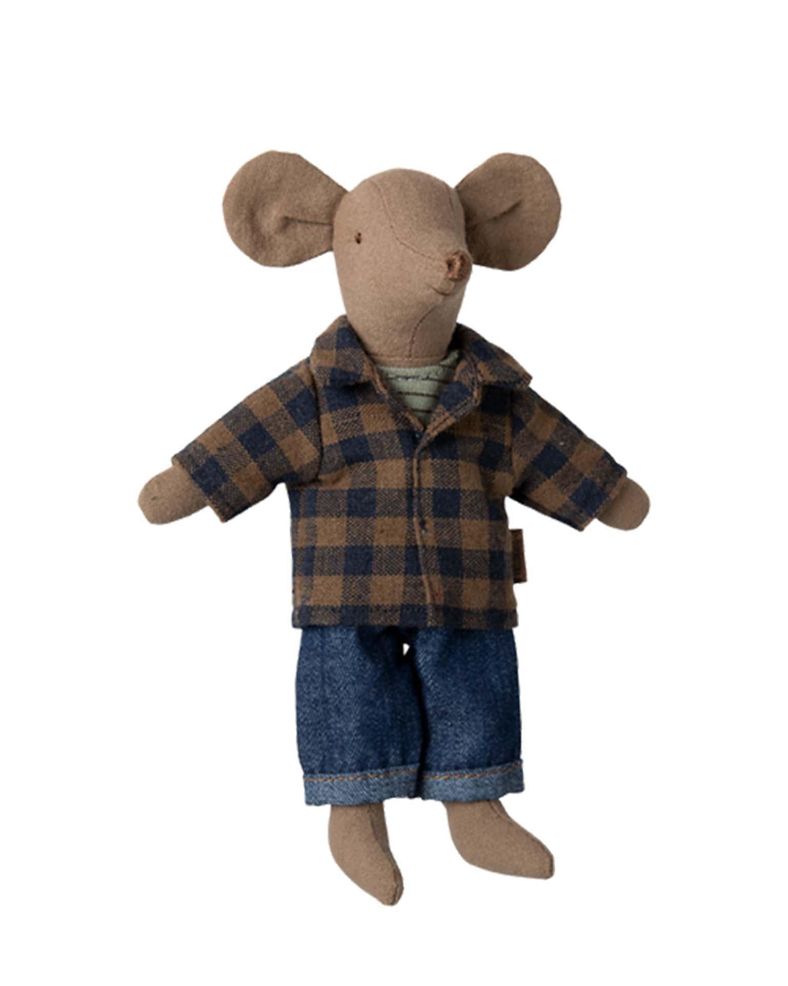 Little maileg play dad mouse - light brown
