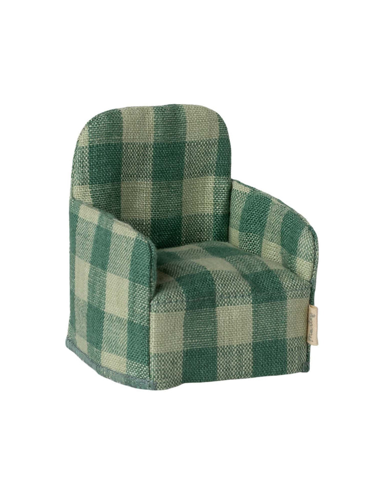 Little maileg play folding chair, mouse - green check