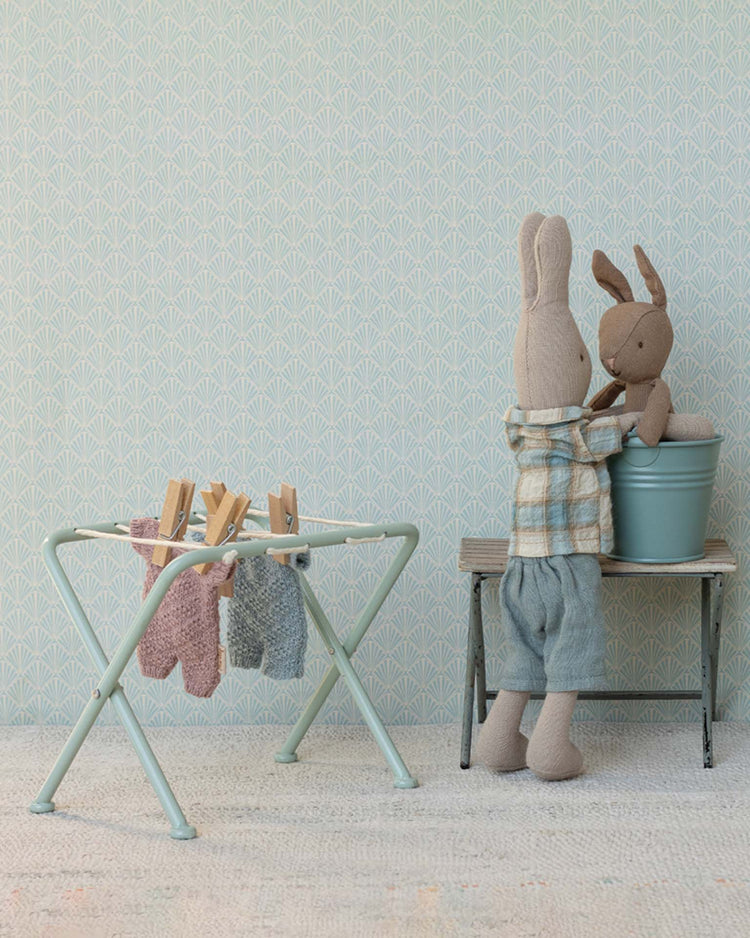 maileg knitted suit, micro - blue play Little