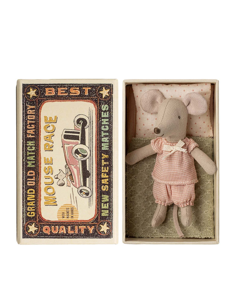 maileg little sister mouse in matchbox play Little