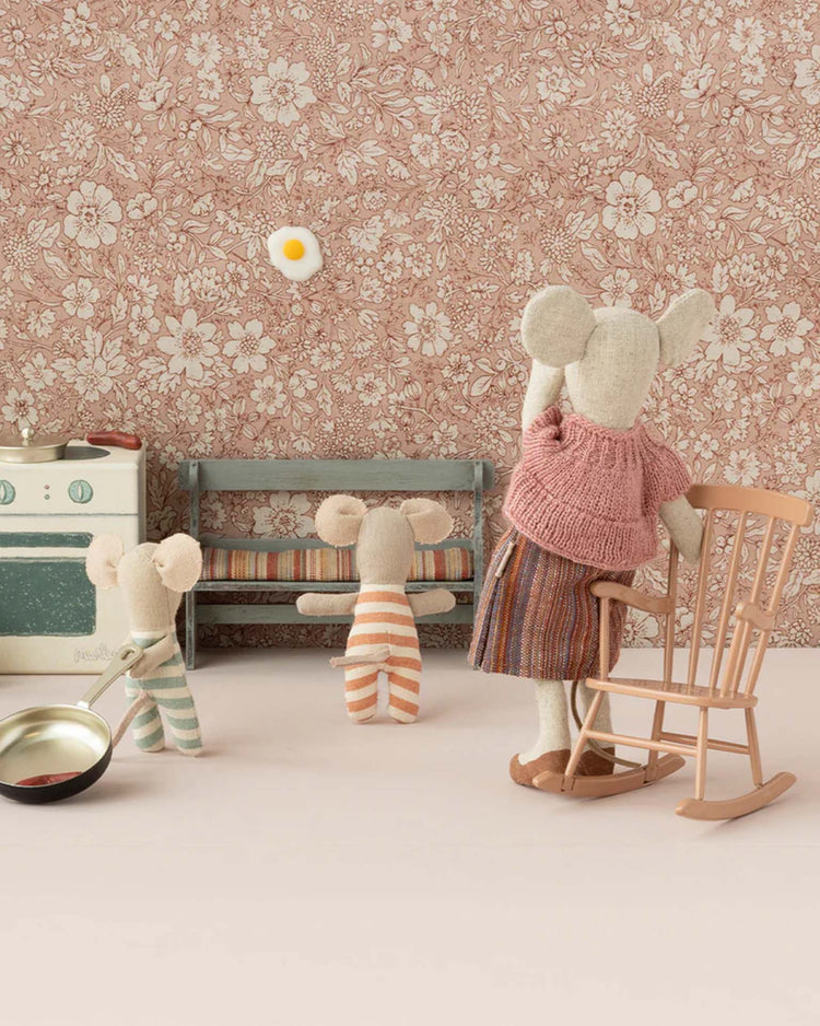 maileg mini rocking chair in dark powder play Little