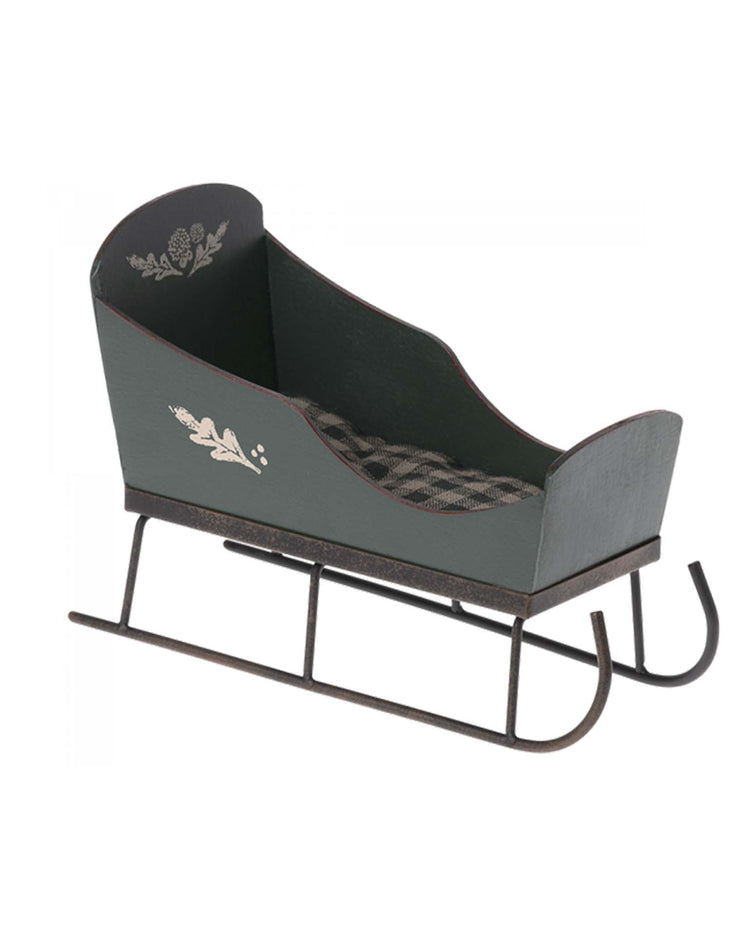 Little maileg play mini sleigh in green