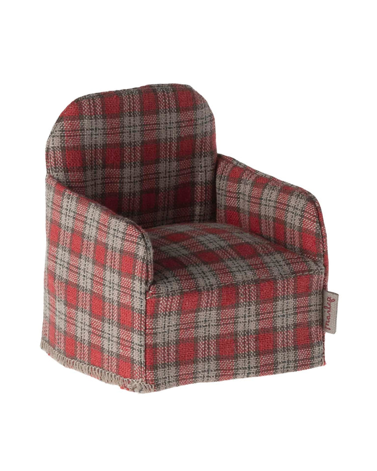 Little maileg play mouse chair in red checker