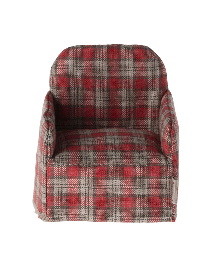 Little maileg play mouse chair in red checker