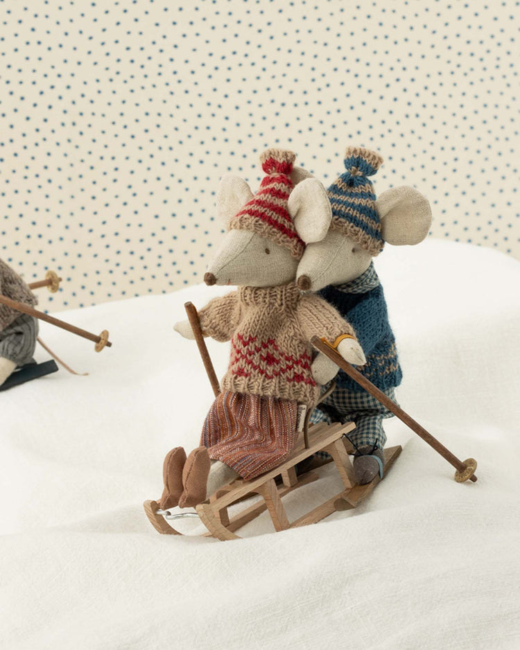 maileg mouse sled play Little