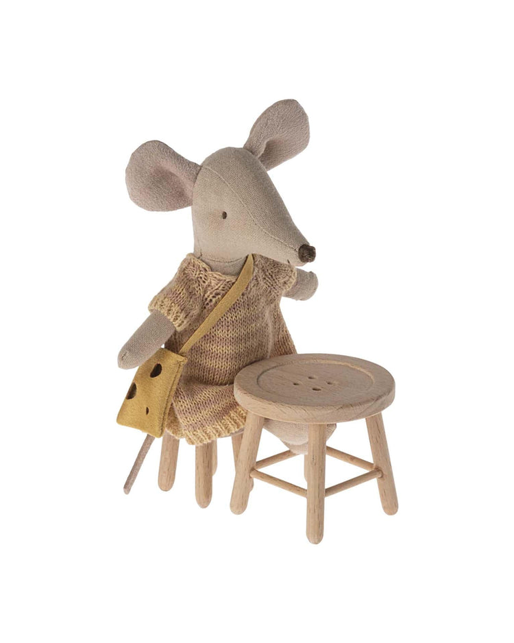 Little maileg play mouse table and stool set