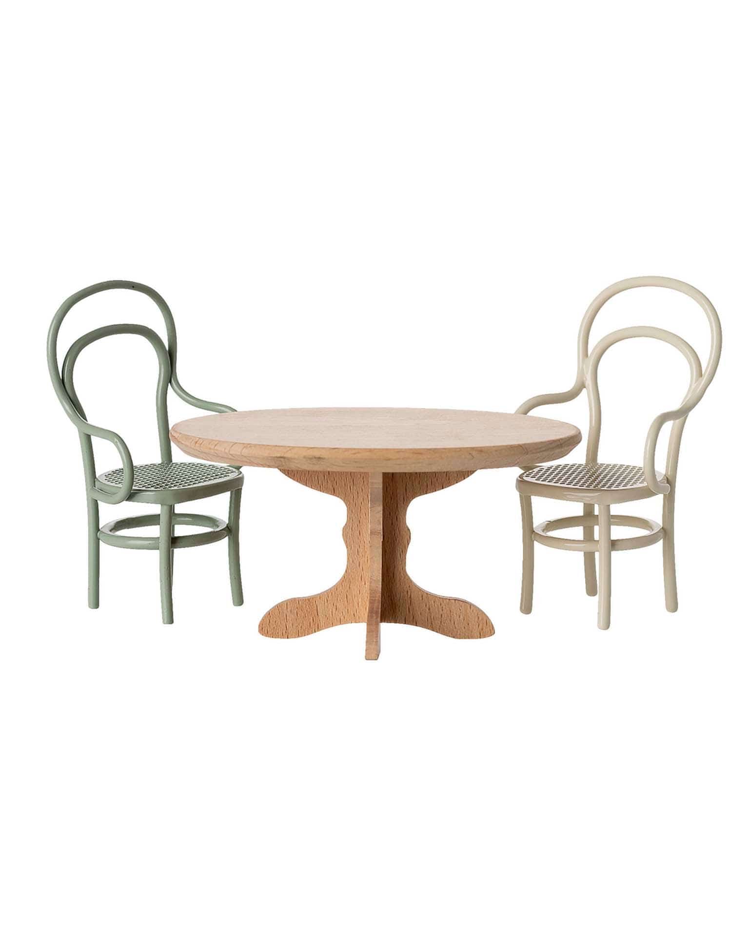 Little maileg play oval dining table, mouse - nature