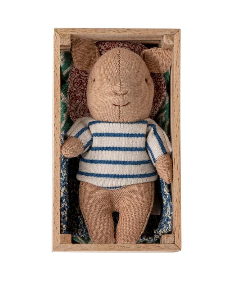 Little maileg play pig baby boy in box