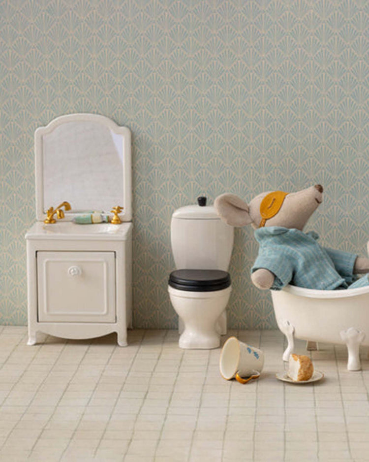 maileg sink dresser, mouse - off white play Little