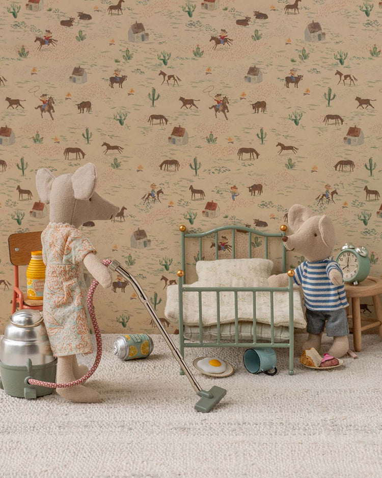 maileg vintage single bed, mouse - mint play Little