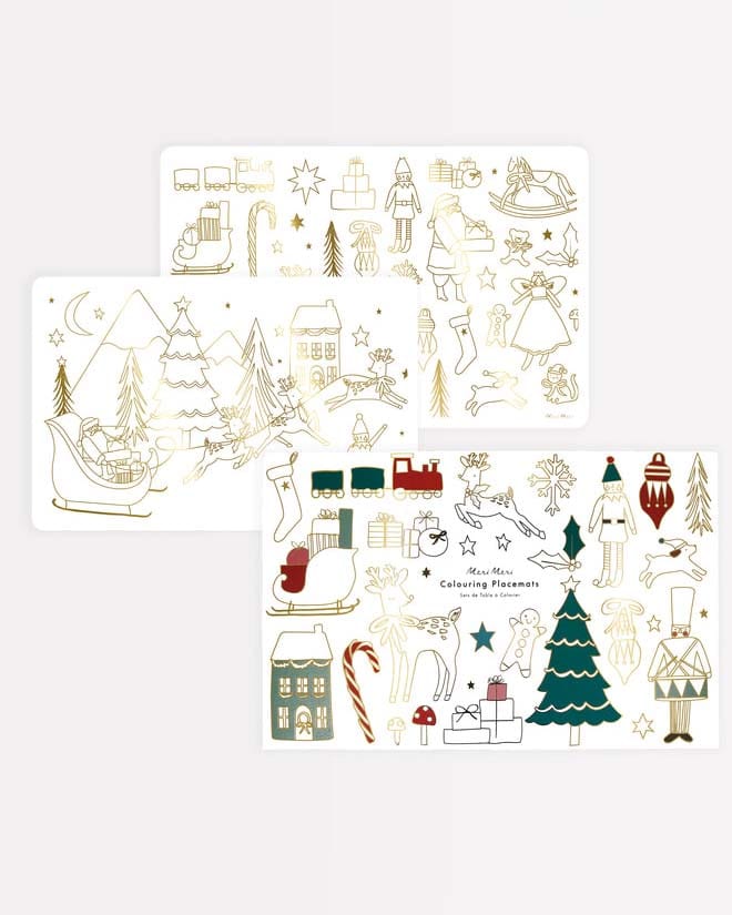 Little meri meri play christmas colouring placemats