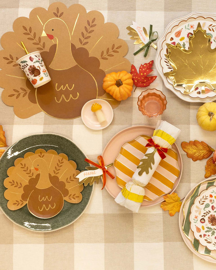 meri meri folk turkey plates party Little