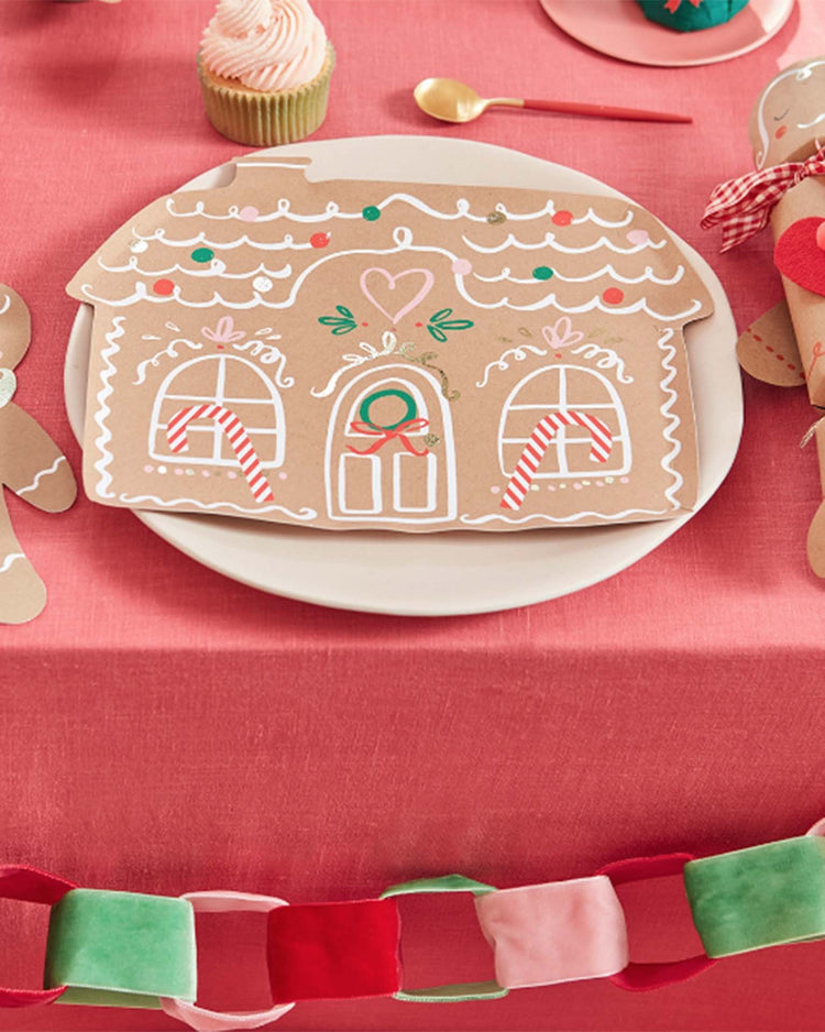 meri meri gingerbread house plates party Little