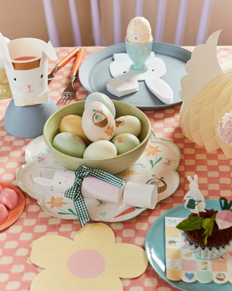 Little meri meri paper + party gingham bow bunny crackers
