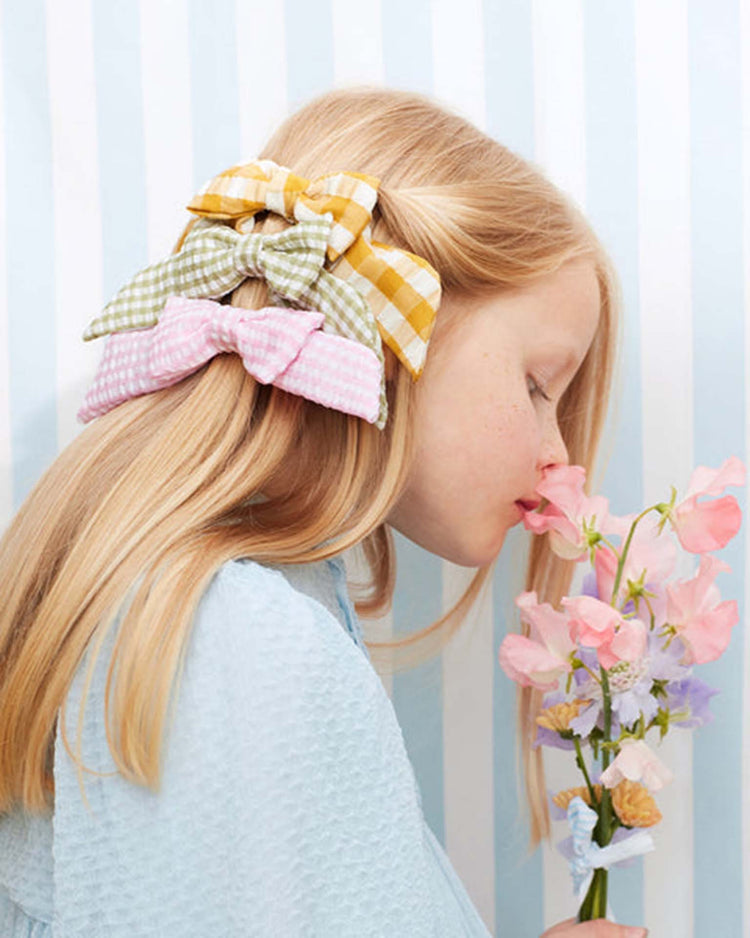 meri meri gingham hair bows party Little