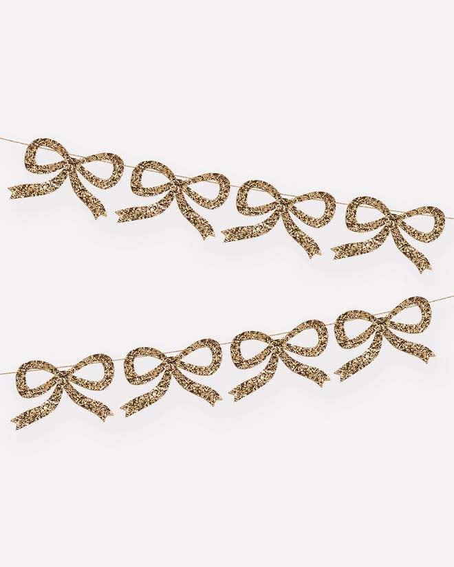 Little meri meri party gold glitter bow garland