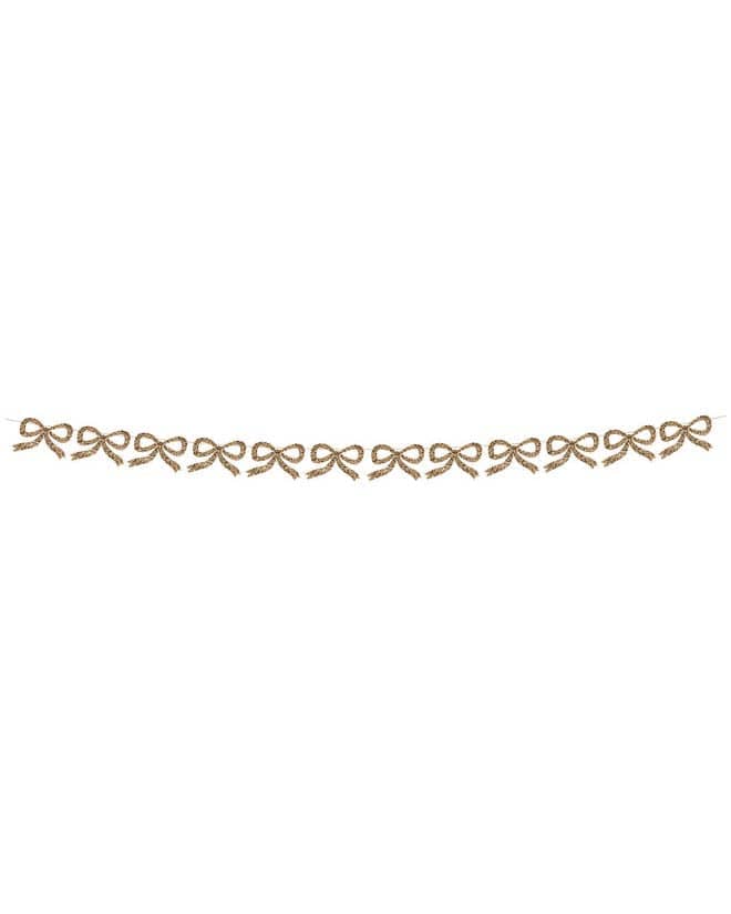 Little meri meri party gold glitter bow garland