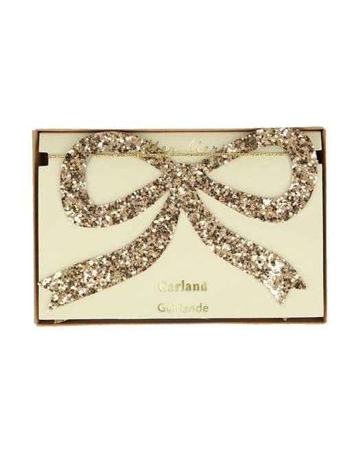 Little meri meri party gold glitter bow garland