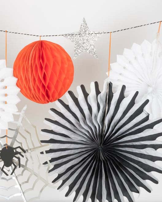 Little meri meri party halloween honeycomb shapes garland