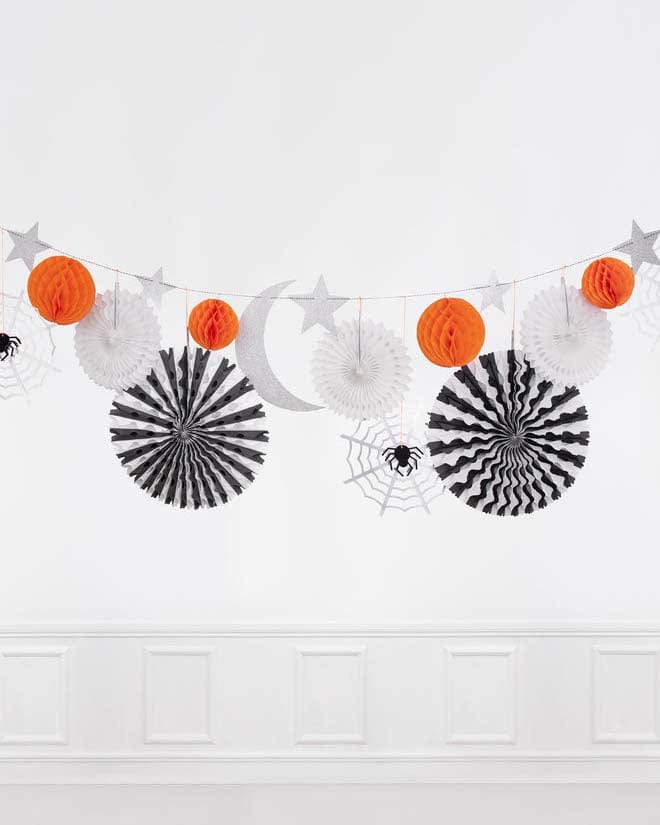 Little meri meri party halloween honeycomb shapes garland