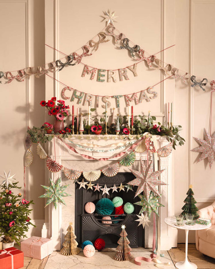 meri meri meri meri x liberty merry christmas garland party Little