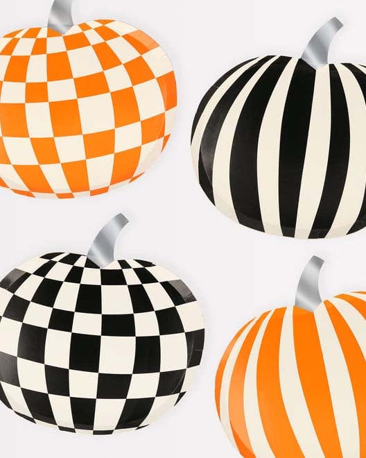 Little meri meri party mod pattern pumpkin plates
