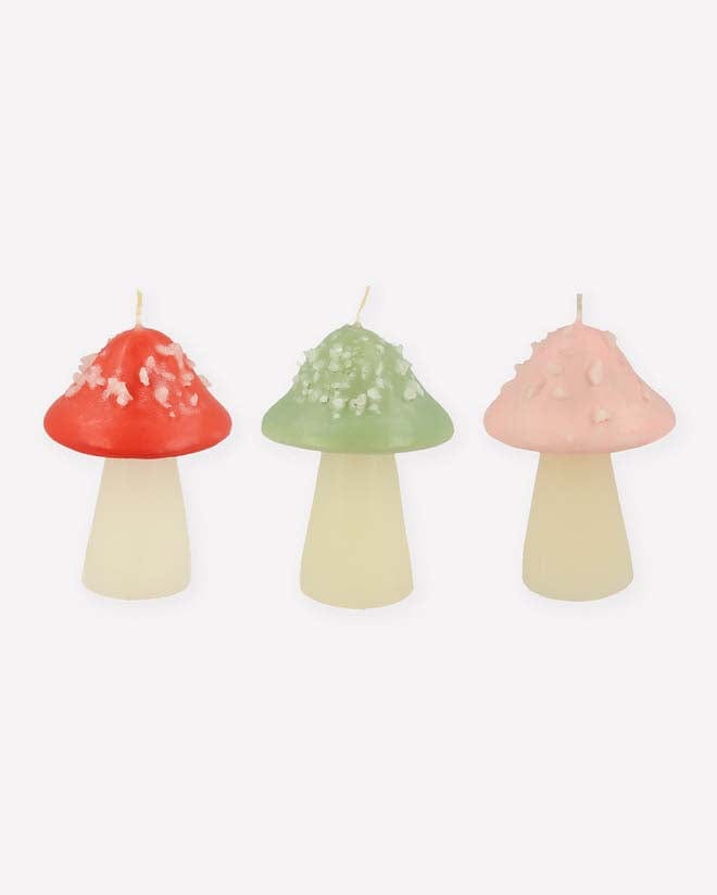 Little meri meri party mushroom candles