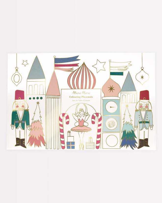 meri meri nutcracker colouring placemats play Little