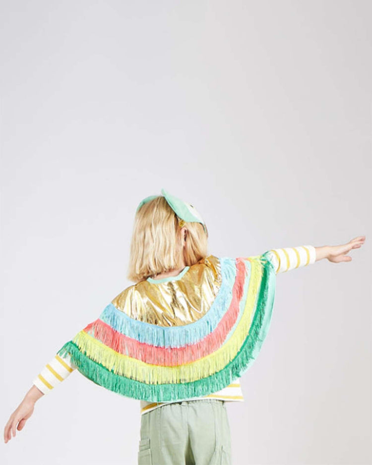 meri meri parrot fringed cape dress up set play Little