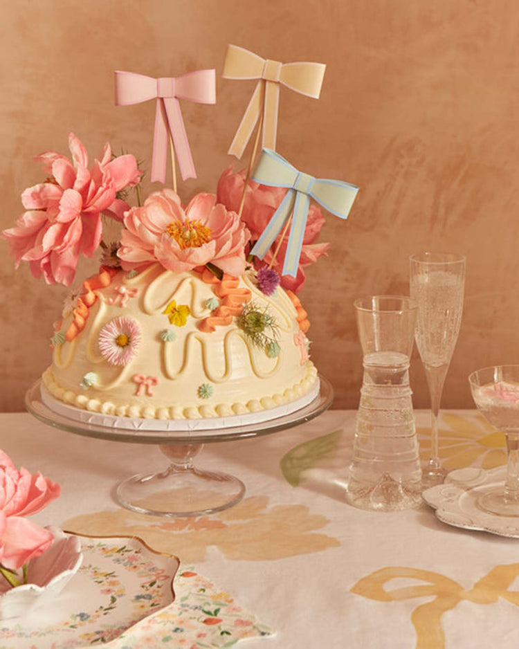 meri meri pastel bow cake toppers party Little