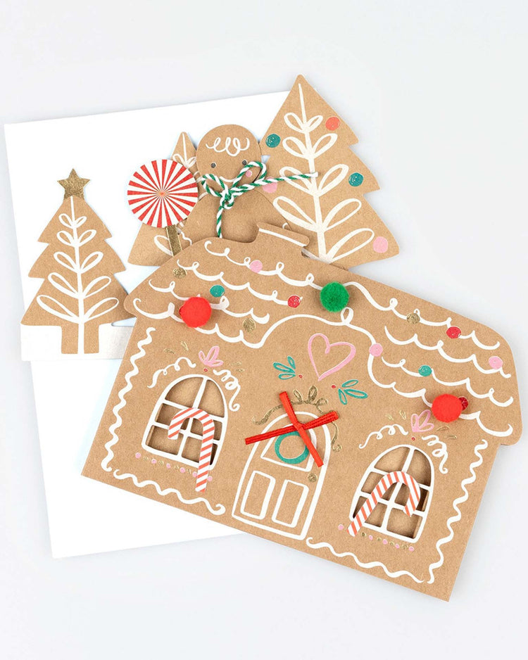 meri meri pop - up gingerbread scene card party Little