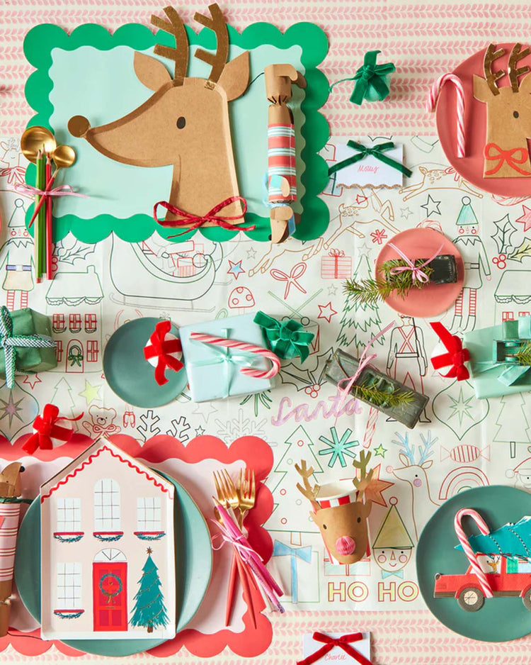 meri meri reindeer with raffia bow plates party Little