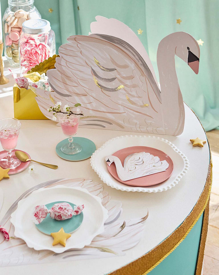 meri meri swan paper placemats party Little