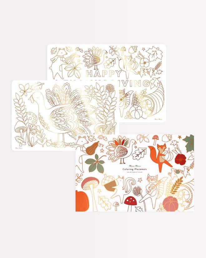 Little meri meri play thanksgiving coloring placemats