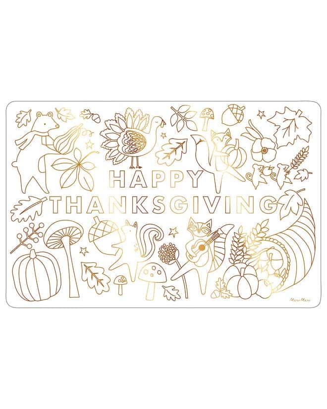 Little meri meri play thanksgiving coloring placemats