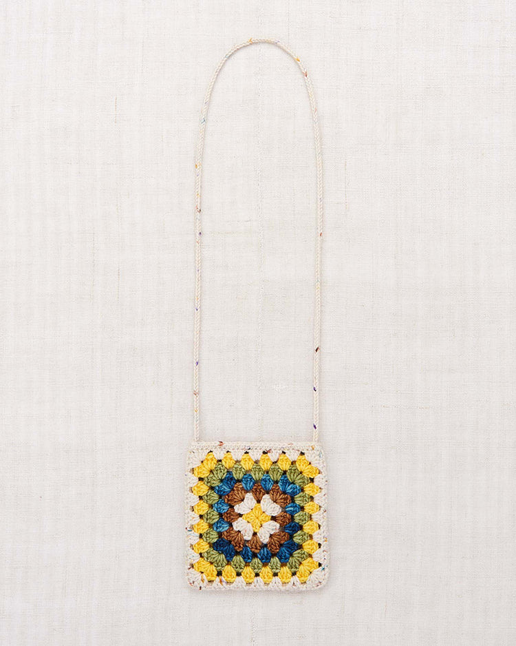 Little misha + puff accessories one size crochet big square bag in iris confetti