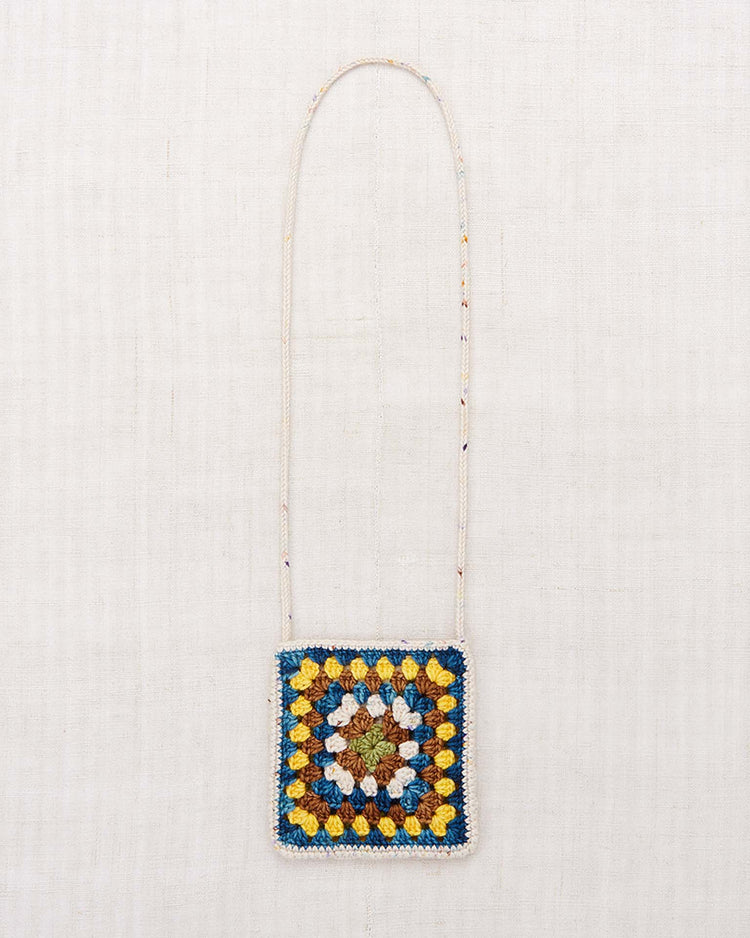 Little misha + puff accessories one size crochet big square bag in iris confetti