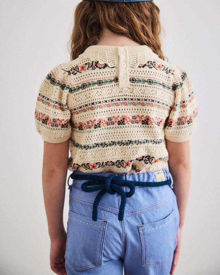 Little misha + puff accessories OS crochet half moon belt bag in celestial