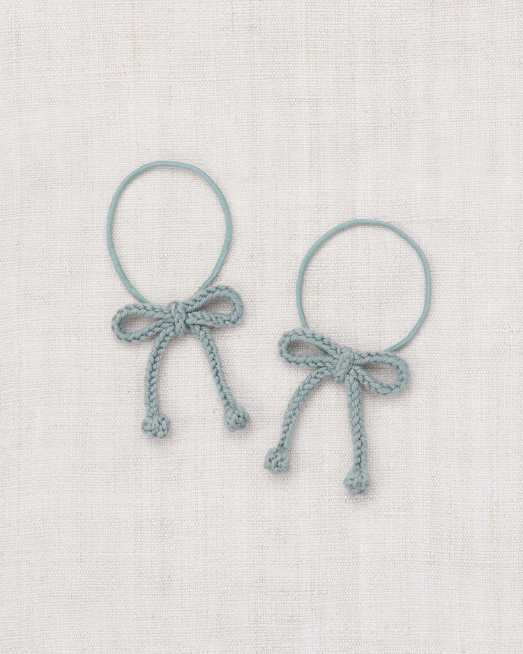 Little misha + puff accessories OS popcorn bow elastic set in overcast
