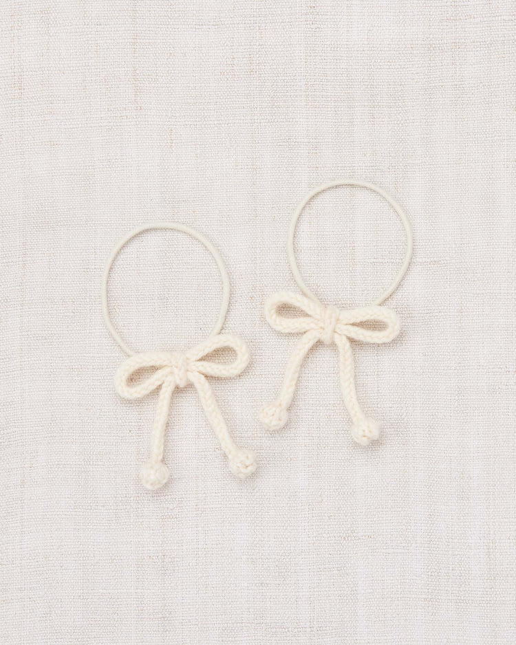 Little misha + puff accessories OS popcorn bow elastic set in sugar