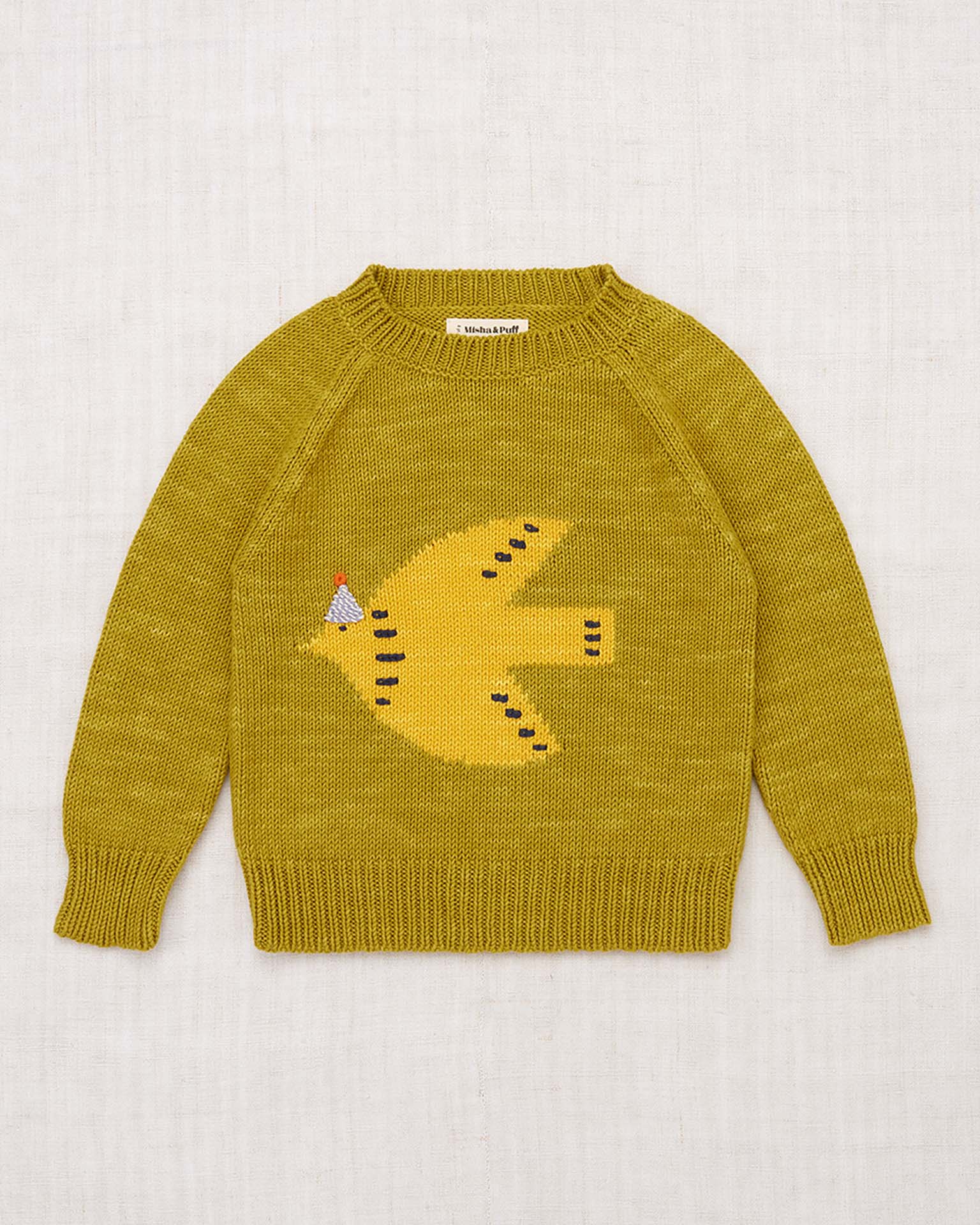 soirée sweater in pistachio by misha + puff | kids at Little