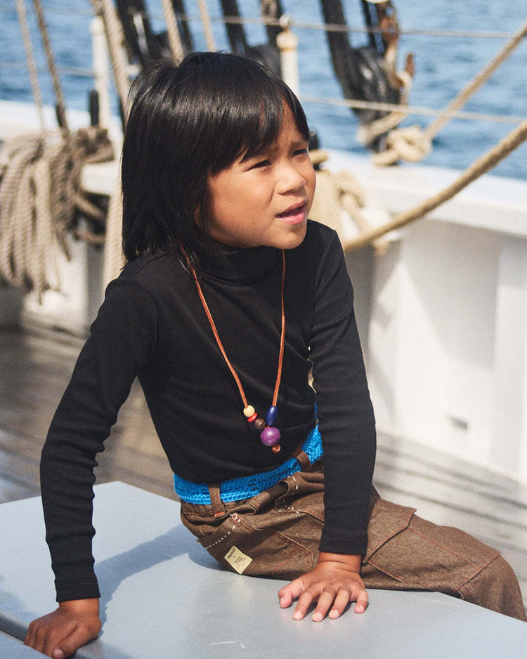 misha + puff turtleneck in carbon kids Little
