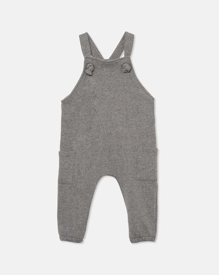 Little my little cozmo baby ronie knit baby overalls in grey