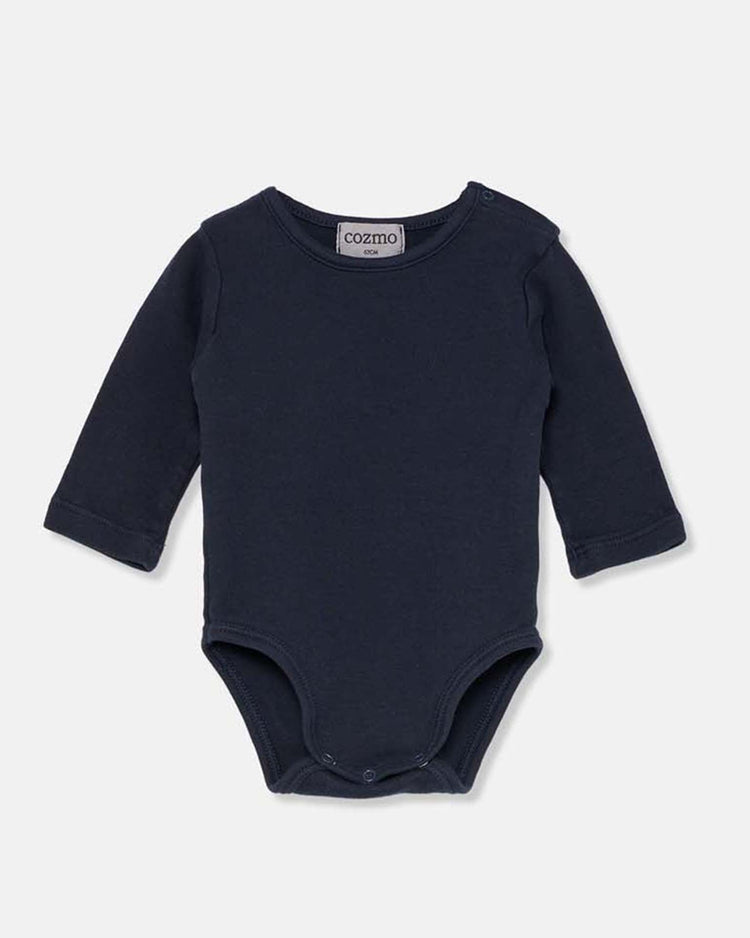 Little my little cozmo baby sasha jersey newborn bodysuit in navy