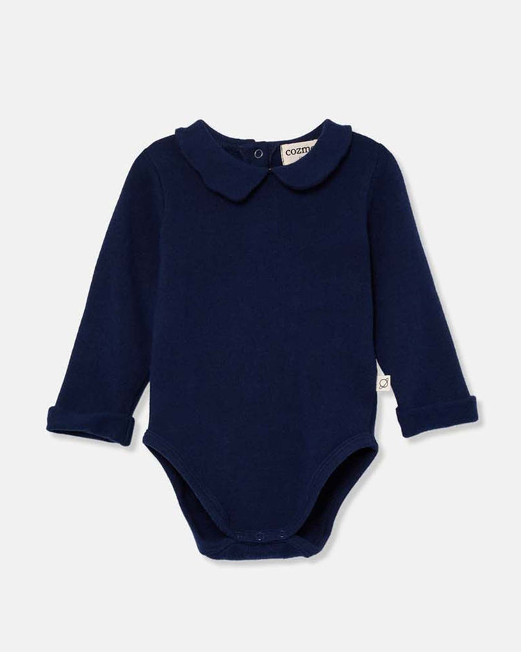 Little my little cozmo baby ter soft knit baby bodysuit in navy