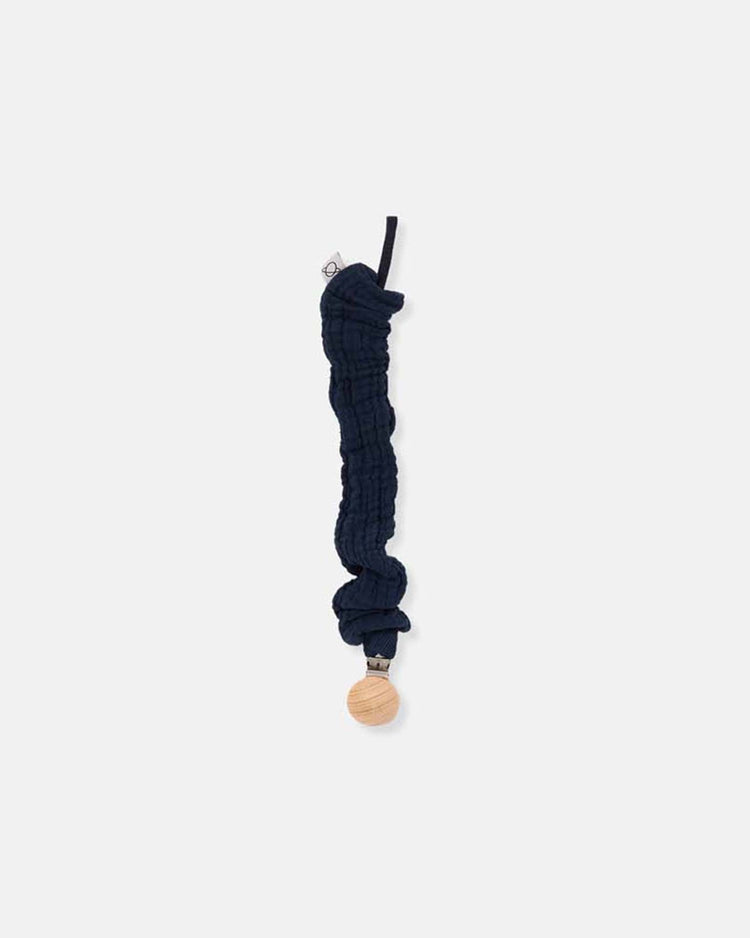 Little my little cozmo baby one size textured pacifier clip in navy