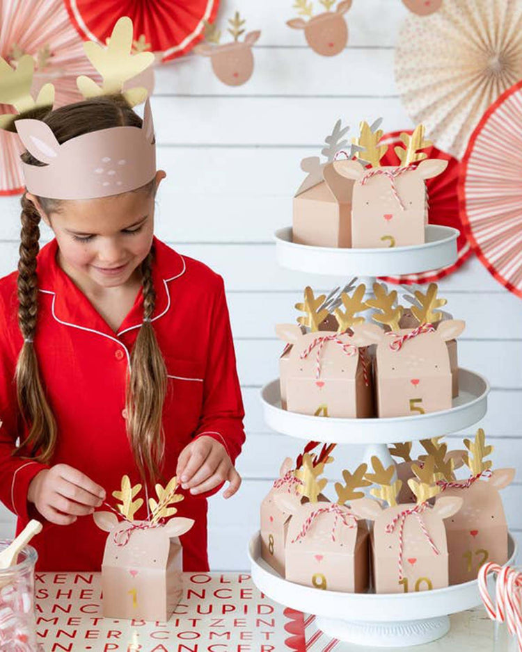 Little my mind's eye party dear rudolph reindeer advent boxes