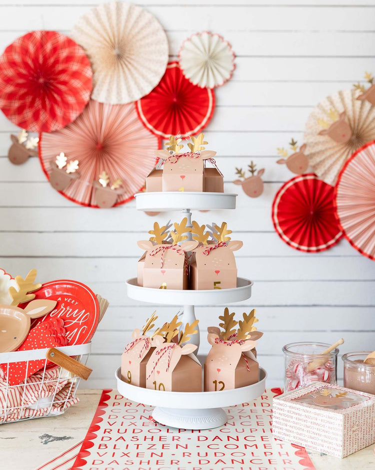 Little my mind's eye party dear rudolph reindeer advent boxes