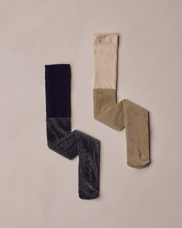 Little noralee accessories shimmer tights in ecru, black